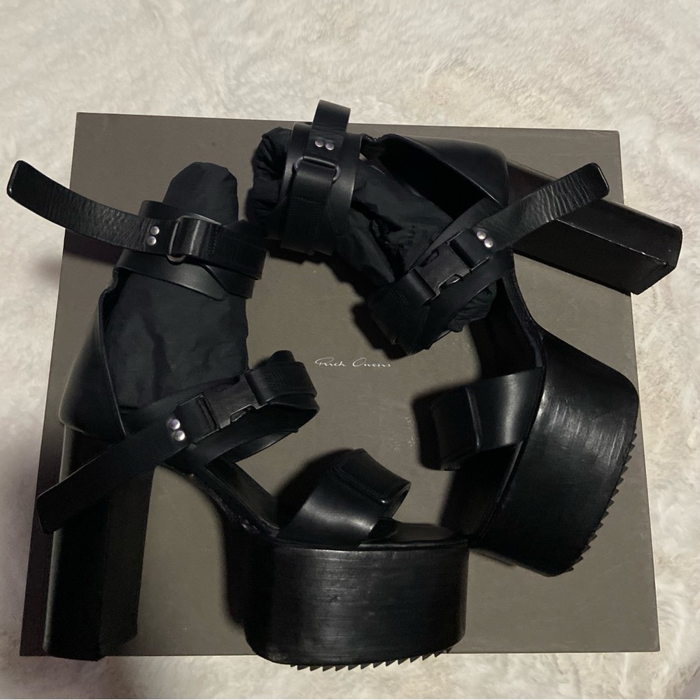 Rick Owens Mainline Kiss ankle strap platform heels